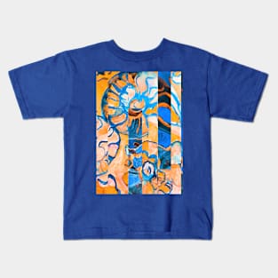 Watercolor Nautilus Shell Glitch Kids T-Shirt